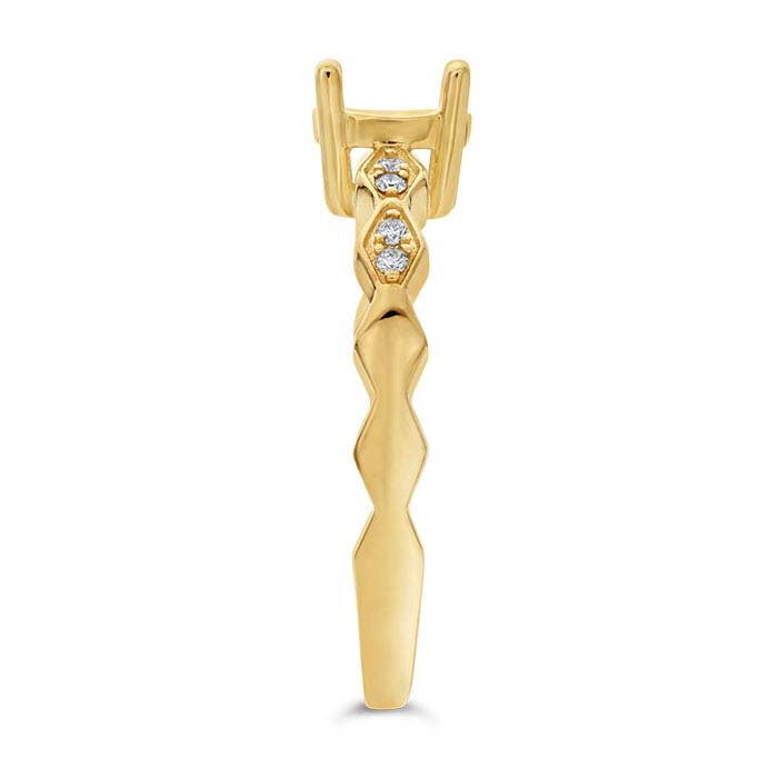 14K Yellow Gold 6.5mm Round Semi-Mount Engagement Ring Mounting