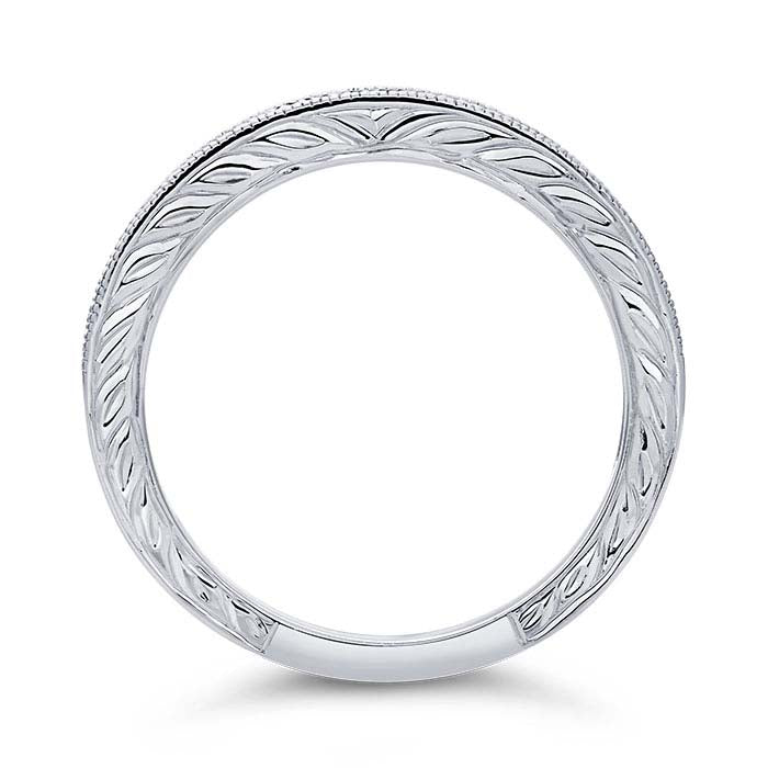 14K Vitt Guld 2,2 mm Diamantsatt Vigselring