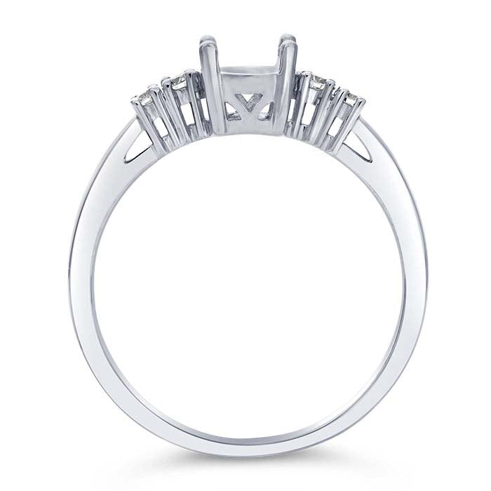 14K Witgouden 8 x 6mm Ovale Semi-Montuur Verlovingsring Montuur