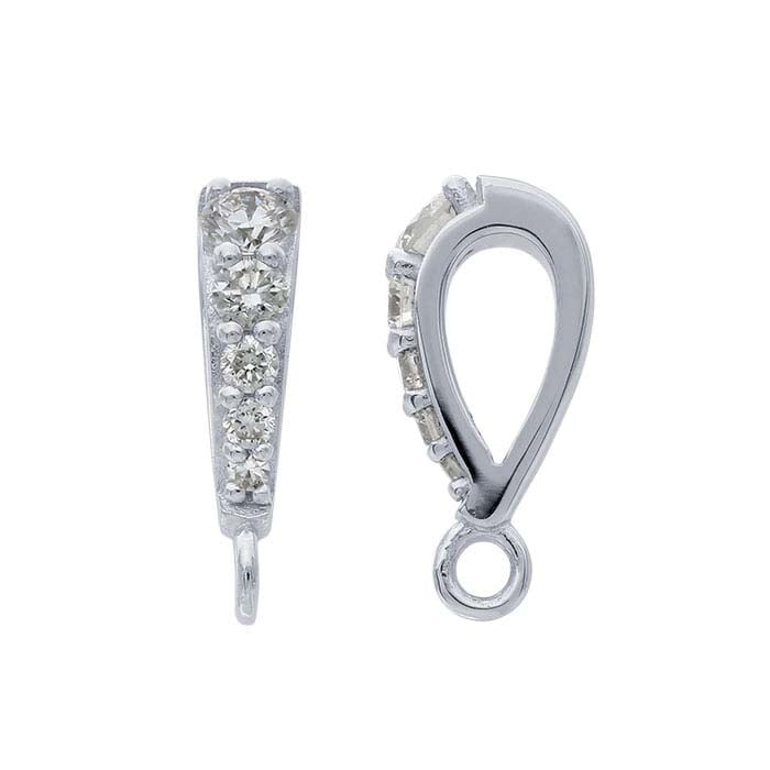 14K White Gold Diamond-Set Bail with Ring