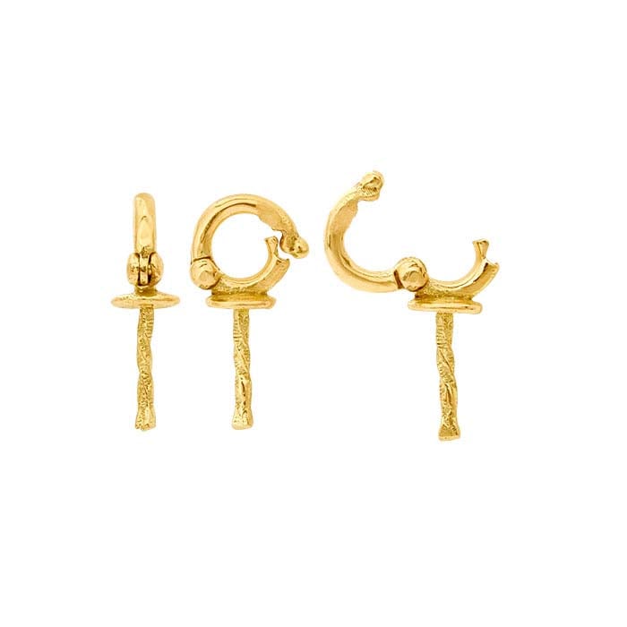 14K Yellow Gold Necklace Enhancer with Pearl Peg