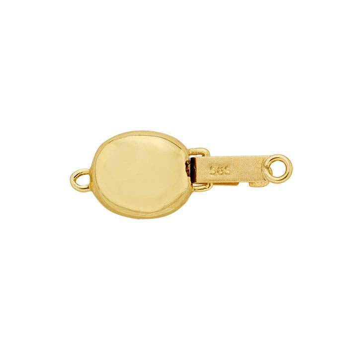 14K Yellow Gold 14 x 7.5mm Oval Safety Clasp