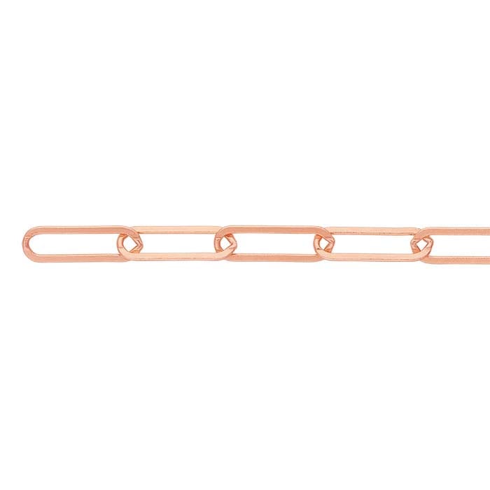 14K Rose Gold 3mm Flat Oval Cable Chain
