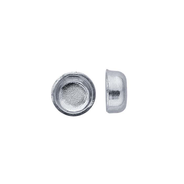 14K White Gold 3mm Round Bezel Cup Setting