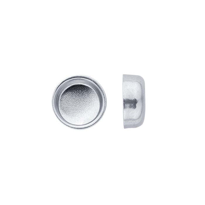 14K White Gold 5mm Round Bezel Cup Setting