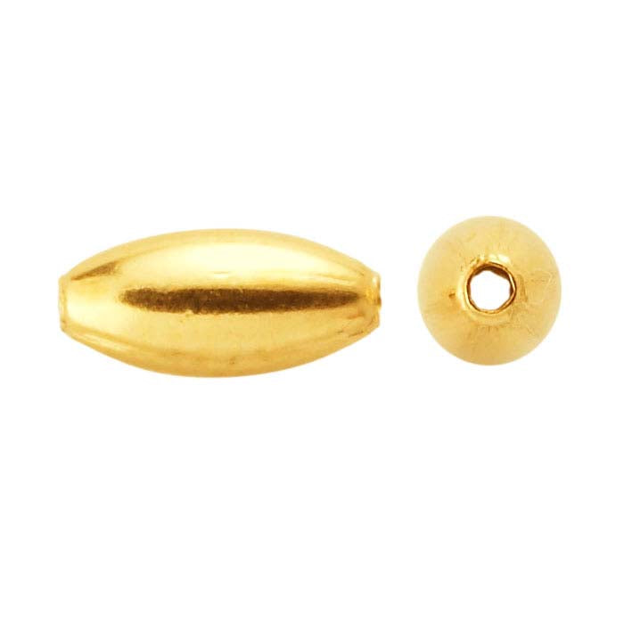 14/20 Gelbgold gefüllte ovale Perle, 5,7 x 2,5 mm