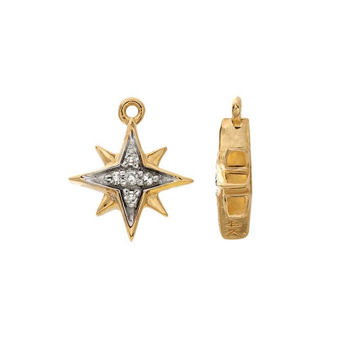 14K Yellow Gold Diamond-Set North Star Component