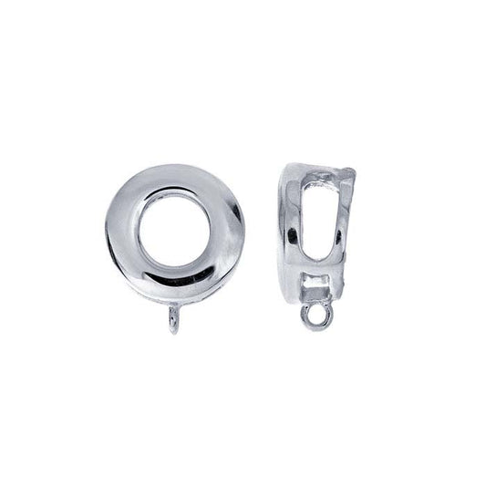 14K 화이트 골드 원형 베일 링 포함