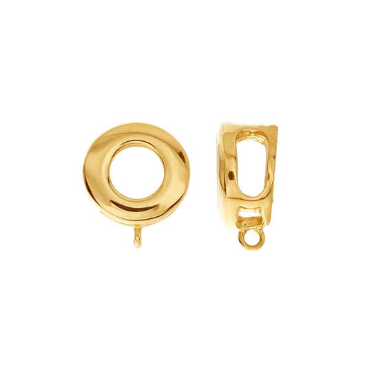 14K 옐로우 골드 원형 베일 링 포함