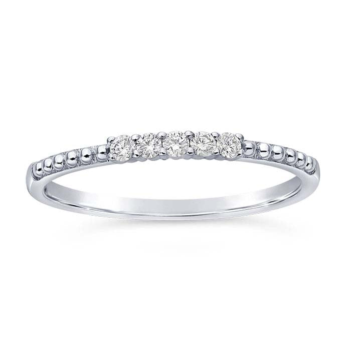 14K White Gold Diamond-Set Ring