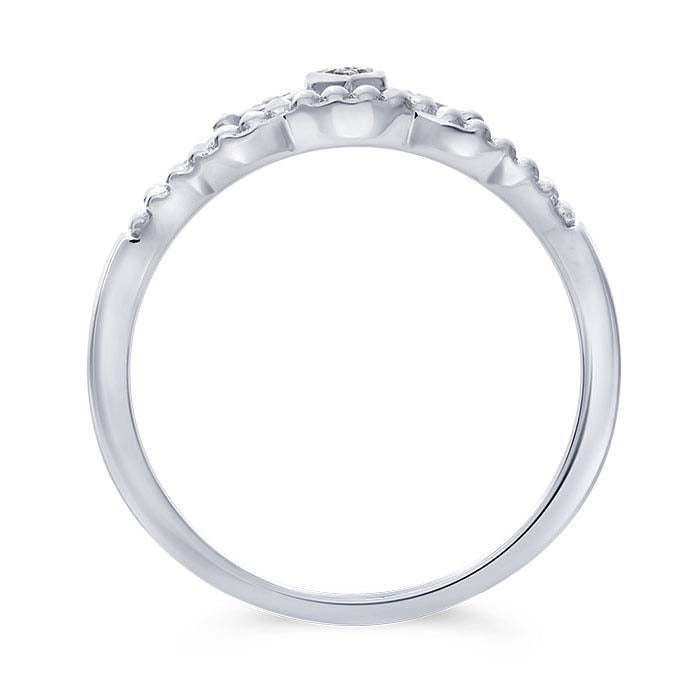 14K Hvidguld Diamantsat Tiara Ring