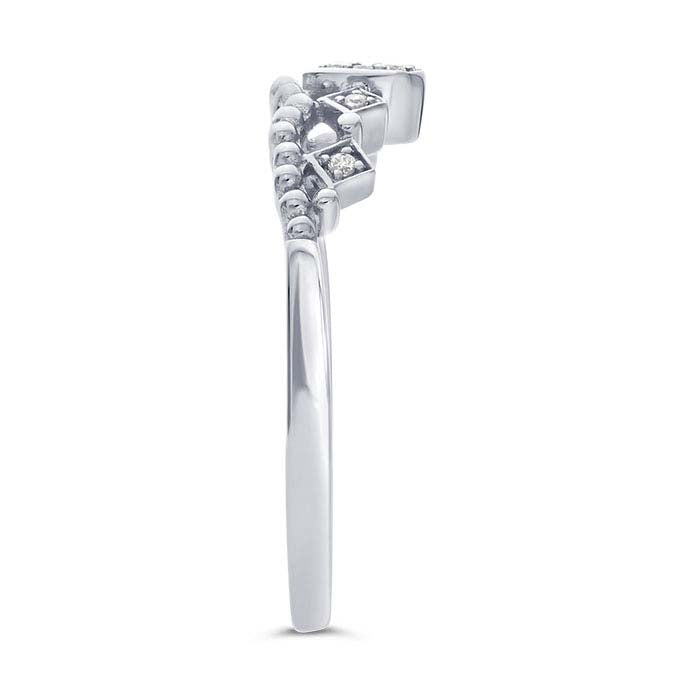 14K Hvidguld Diamantsat Tiara Ring