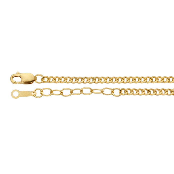 14/20 Yellow Gold-Filled 2.3mm Curb Chain Bracelet
