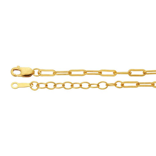 14/20 Yellow Gold-Filled 2.5mm Flat Oval Cable Chain Bracelet
