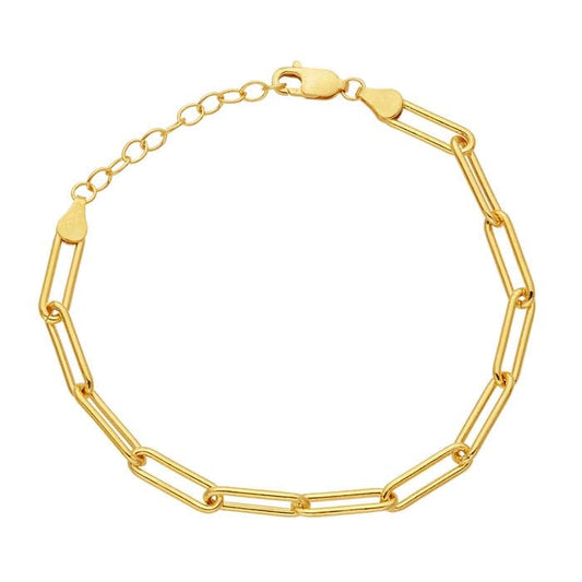 14/20 Yellow Gold-Filled 4mm Flat Oval Cable Chain Bracelet