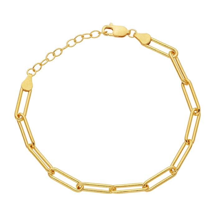 14/20 Yellow Gold-Filled Flat Elongated Cable Chain Bracelet