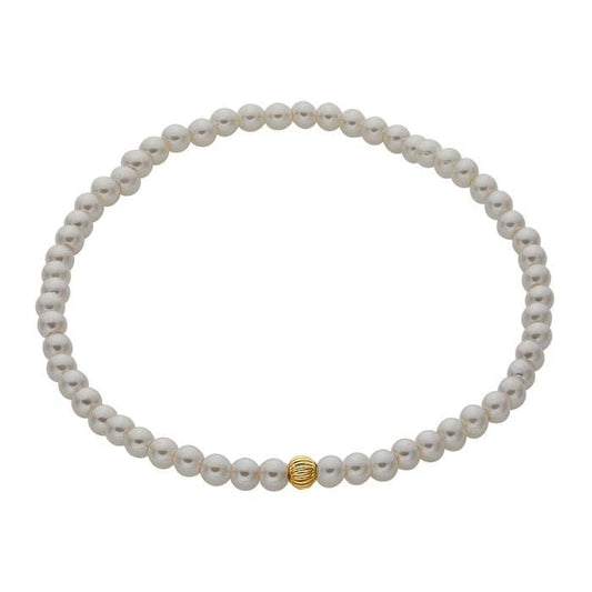 14/20 Yellow Gold-Filled 3mm Crystal Pearls Bracelet