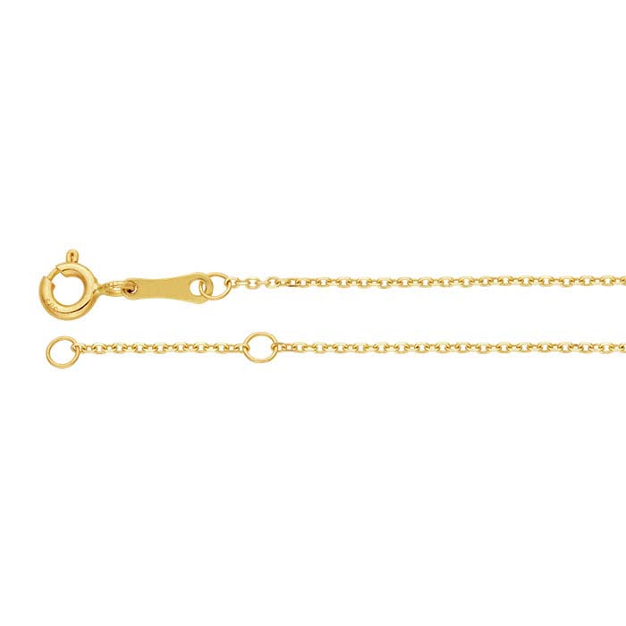 14K Yellow Gold Cable Chain Bracelet with CZ-Set Cross