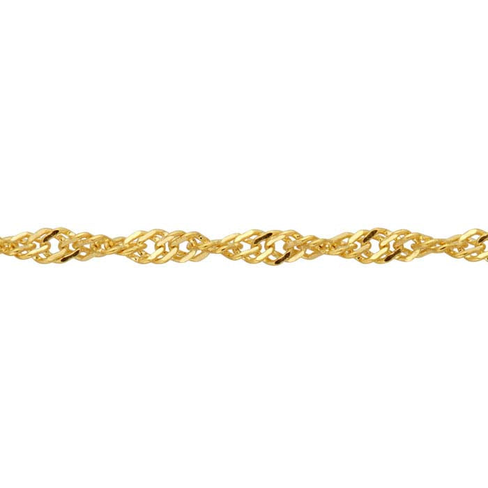14K Yellow Gold 0.8mm Diamond-Cut Singapore Chain