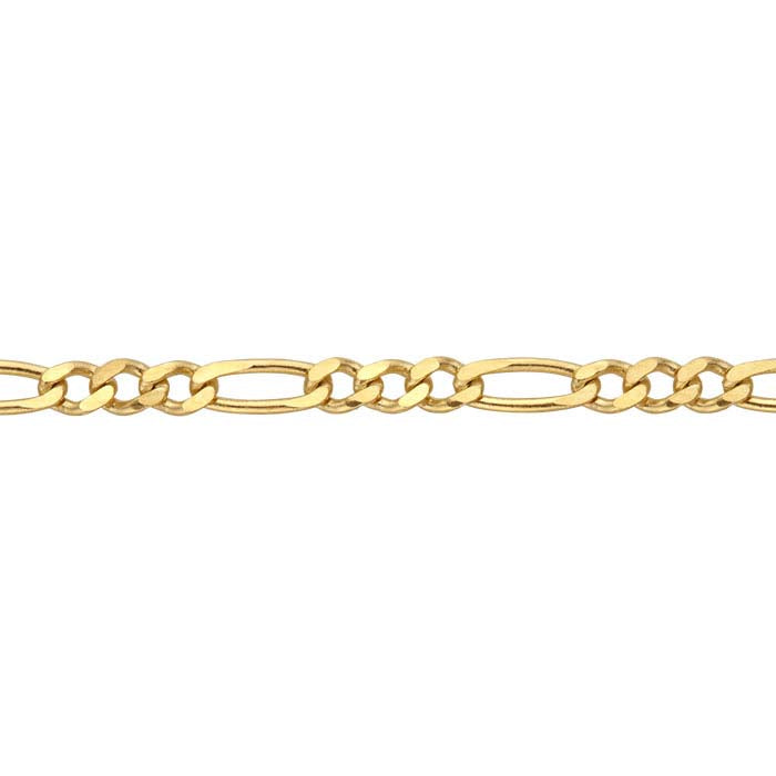 14K Yellow Gold 1.9mm Diamond-Cut Figaro Chain