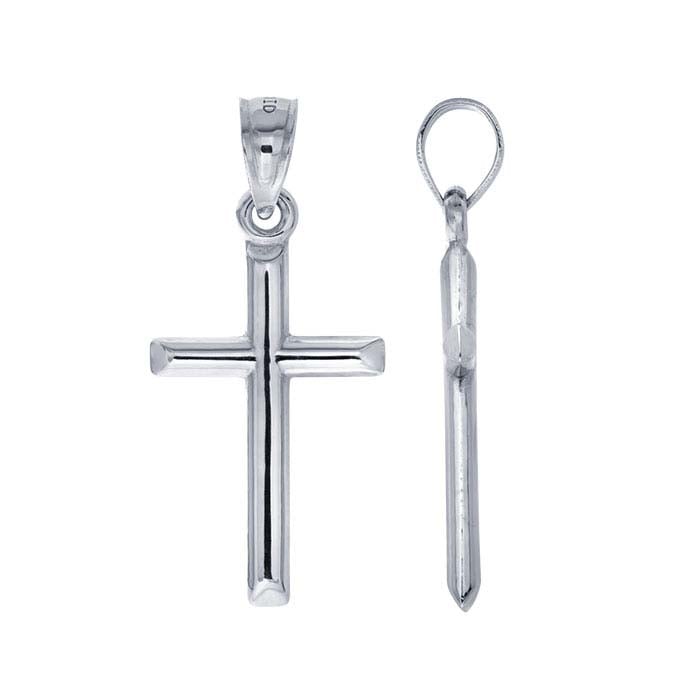 14K White Gold Cross Pendant