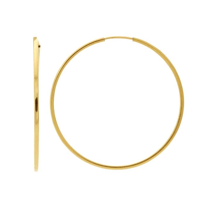 14/20 Yellow Gold-Filled 30mm Square Tubing Endless Hoop Earring
