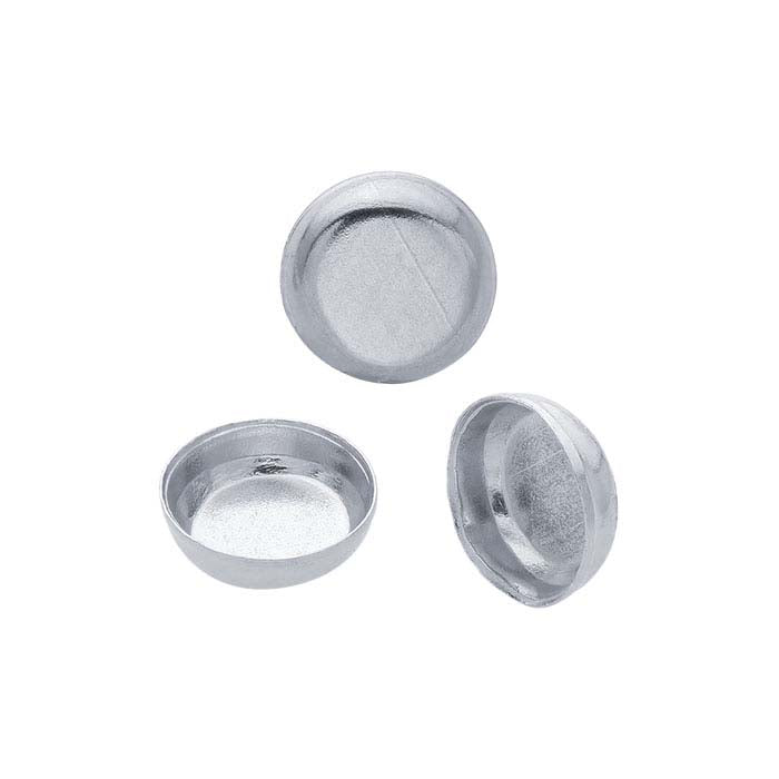 14K White Gold 3mm Round Bezel Cup Setting