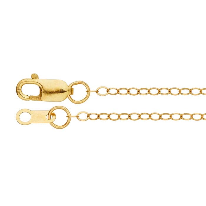 14K Yellow Gold 1.5mm Flat Oval Cable Chain