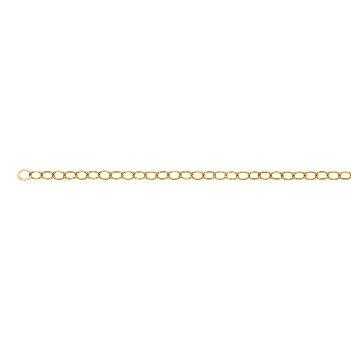 10K Yellow Gold 1.5mm Flat Oval Cable Chain, By the Inch