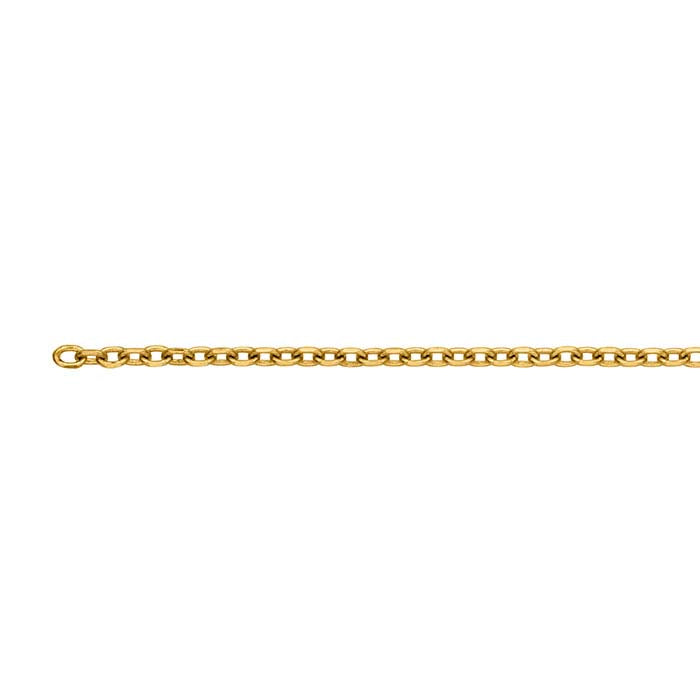 Cadena de cable con corte de diamante de 1 mm en oro amarillo de 10 quilates, por pulgada