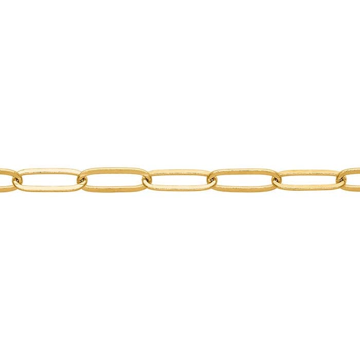 10K Yellow Gold 2mm Flat Elongated Oval Cable Chain