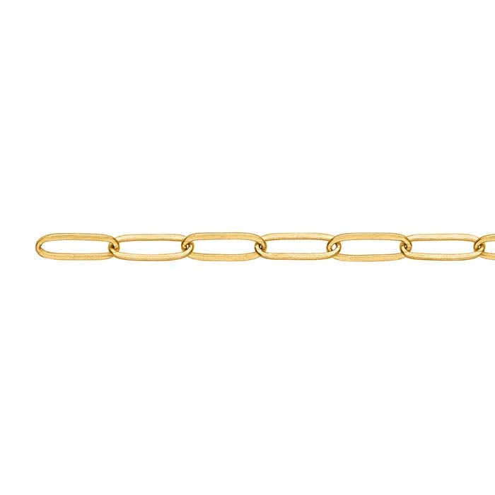 Catena a cavo ovale piatta da 2 mm in oro giallo 10K, al pollice