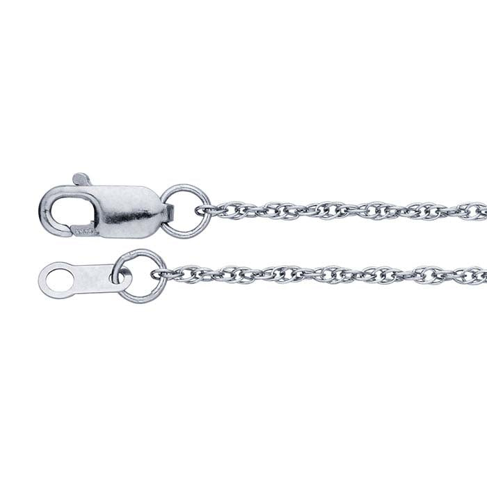 14K White Gold 0.9mm Double Rope Chain