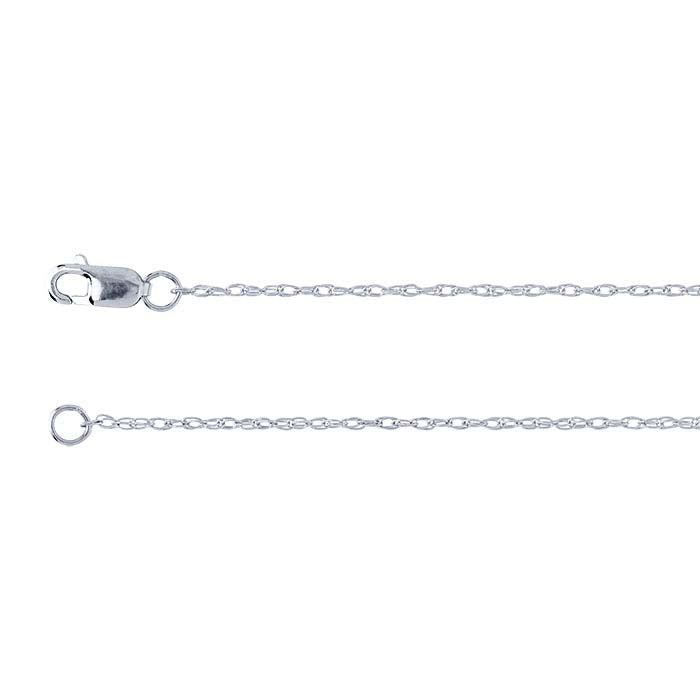 14K White Gold 0.9mm Double Rope Chain