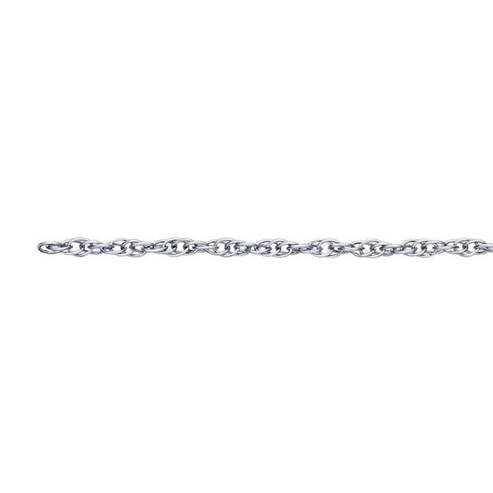 14K White Gold 0.9mm Double Rope Chain, By the Inch