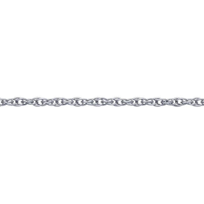 14K White Gold 0.9mm Double Rope Chain, By the Inch