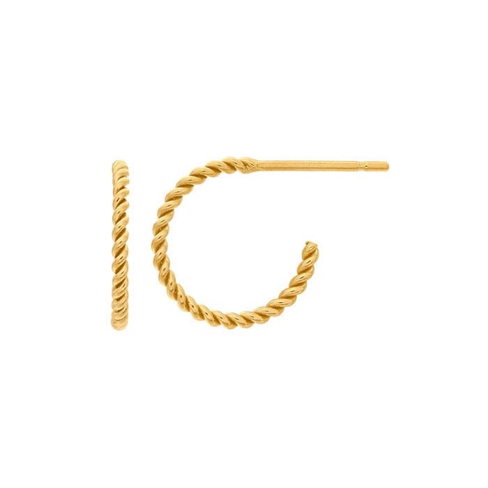 14/20 Yellow Gold-Filled Twisted 3/4 Hoop Earring