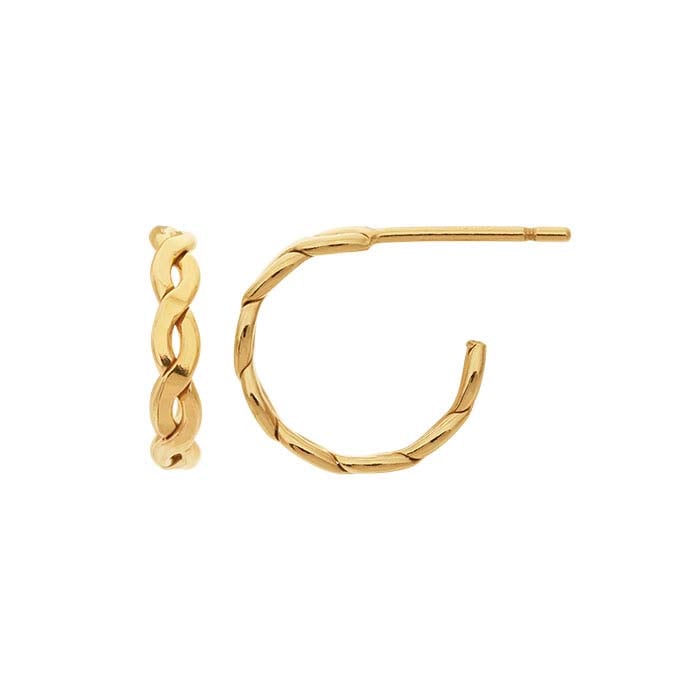 14/20 Yellow Gold-Filled Woven 3/4 Hoop Earring