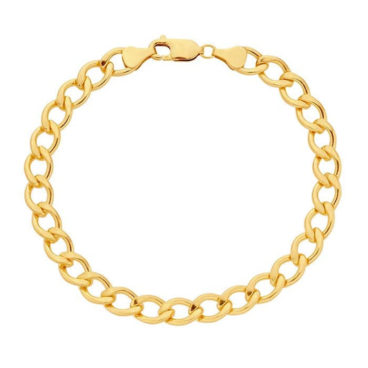 Bracciale a catena curb 7mm in oro giallo 14/20 gold-filled