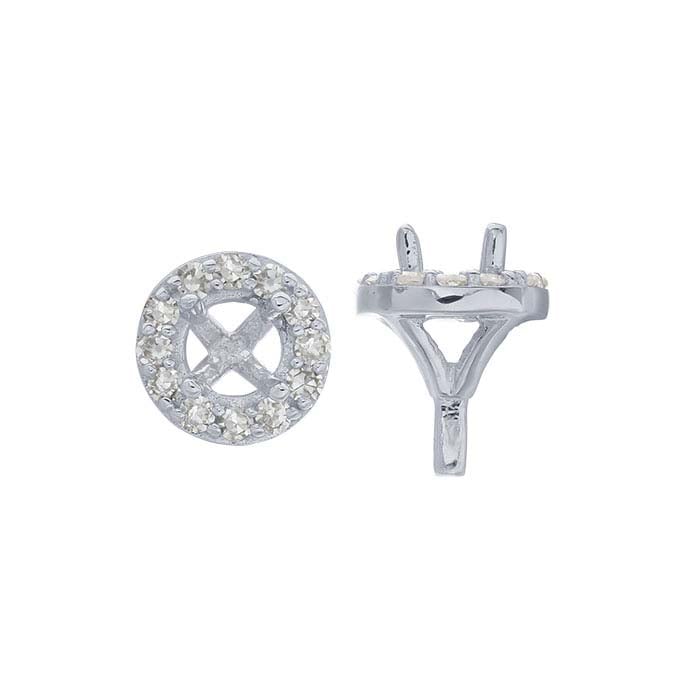 Round Semi-Mount Halo 4-Prong Settings with Peg