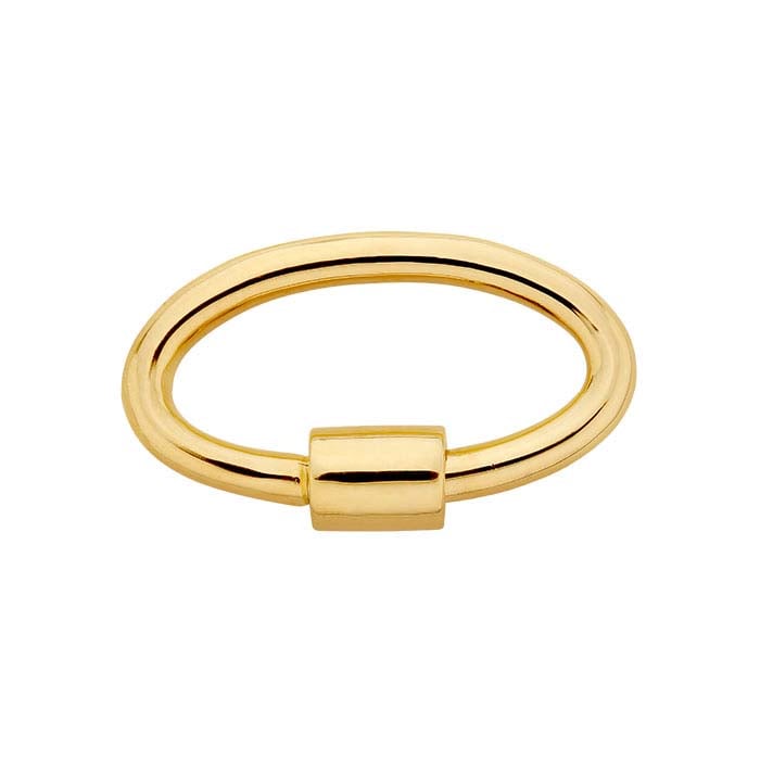 10K Yellow Gold 16.8 x 16.8 Oval Carabiner Clasp