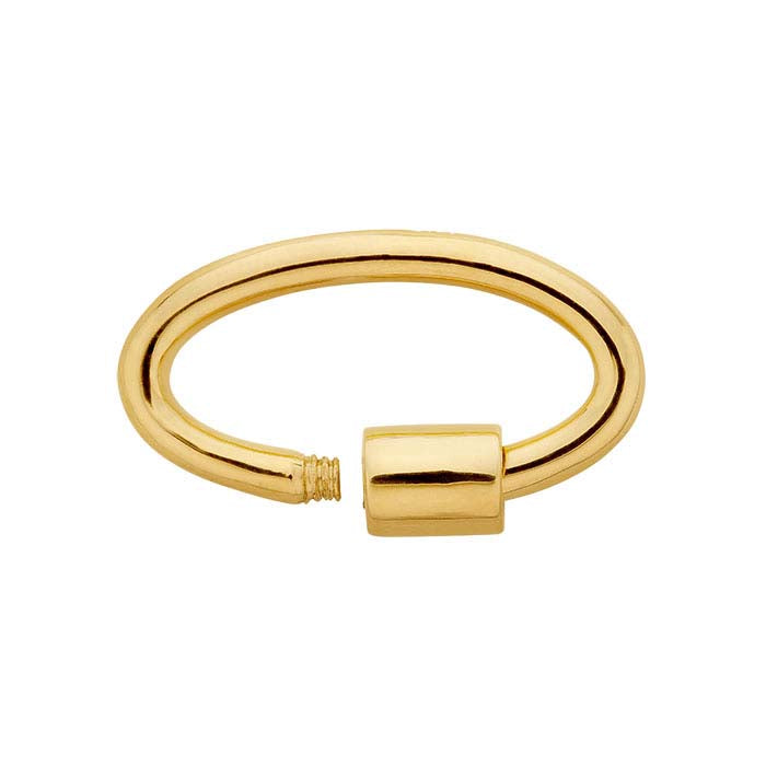 10K Yellow Gold 16.8 x 16.8 Oval Carabiner Clasp