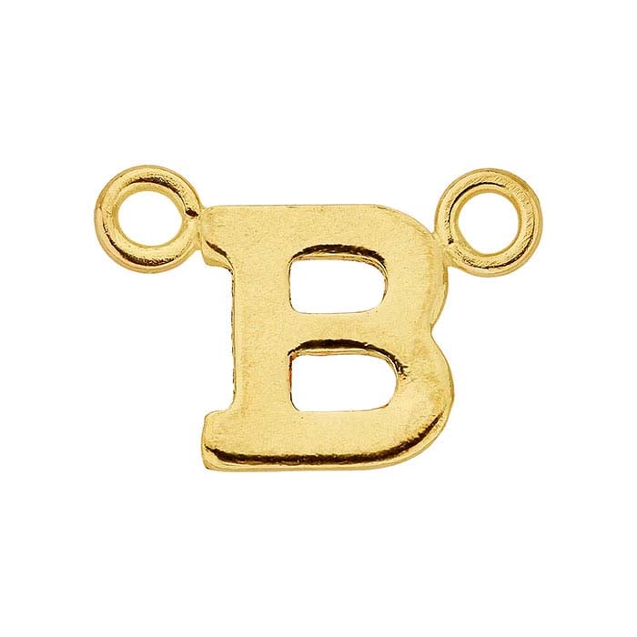 14/20 Yellow Gold-Filled Alphabet Festoon Pendant, B