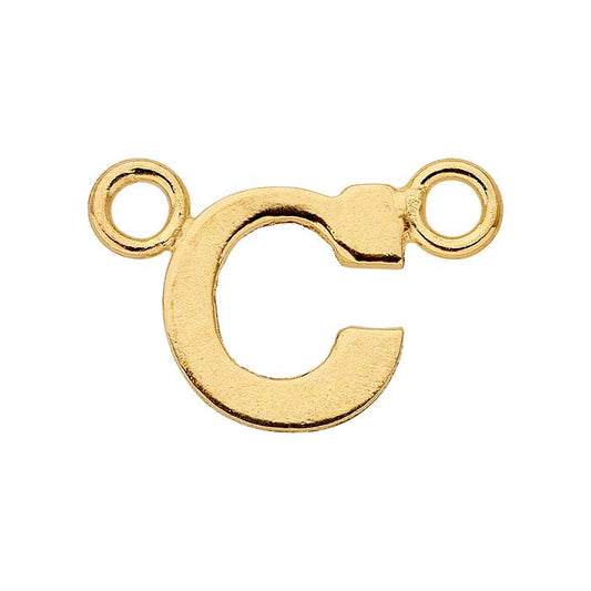14/20 Yellow Gold-Filled Alphabet Festoon Pendant, C