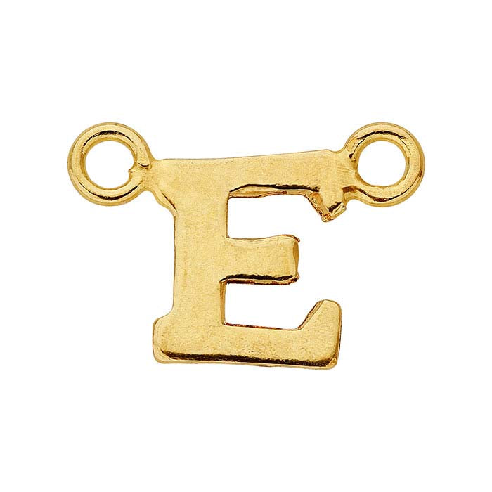 14/20 Yellow Gold-Filled Alphabet Festoon Pendant, E