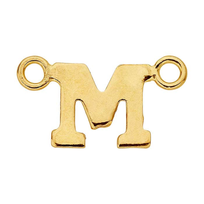 14/20 Yellow Gold-Filled Alphabet Festoon Pendant, M