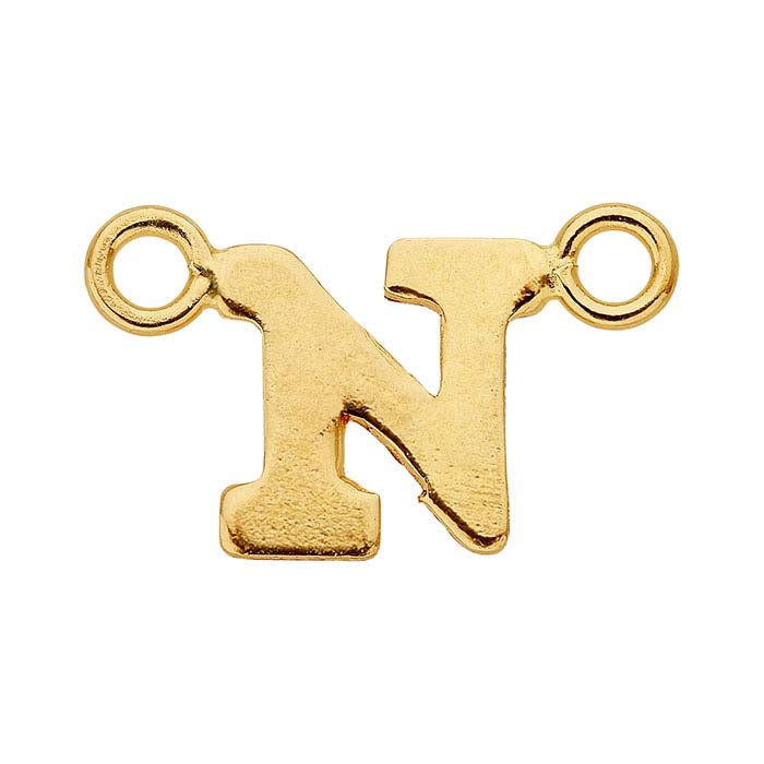 14/20 Yellow Gold-Filled Alphabet Festoon Pendant, N