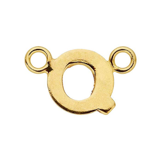 14/20 Yellow Gold-Filled Alphabet Festoon Pendant, Q