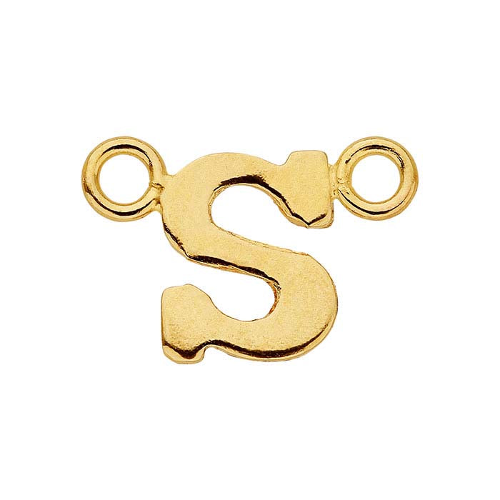 14/20 Yellow Gold-Filled Alphabet Festoon Pendant, S