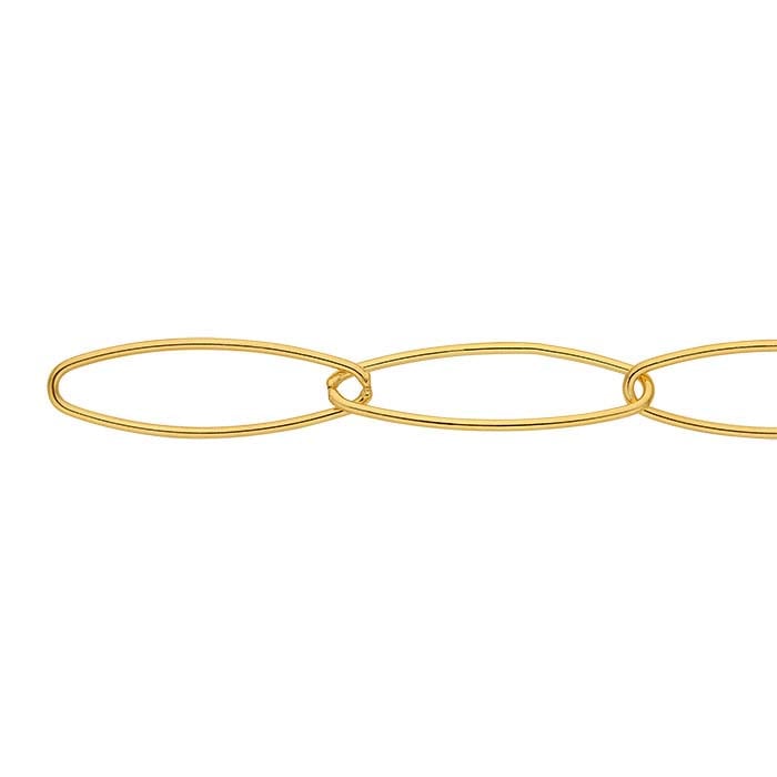 14/20 Gelbgold gefüllte ovale Kabelkette, 7,5 mm, pro Fuß
